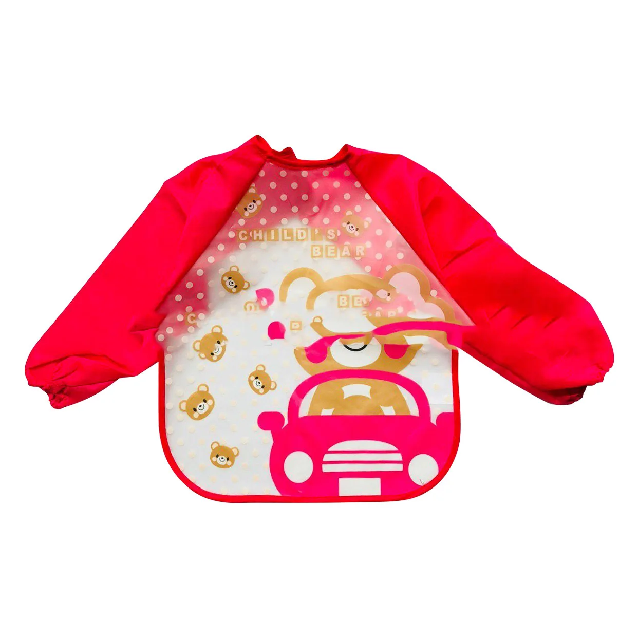 Children's Cover Up Yellow EVA  Anti Wear Long Sleeved Waterproof and Anti Dirt Baby Eating Bib Painting Clothes Baby Bib image 2