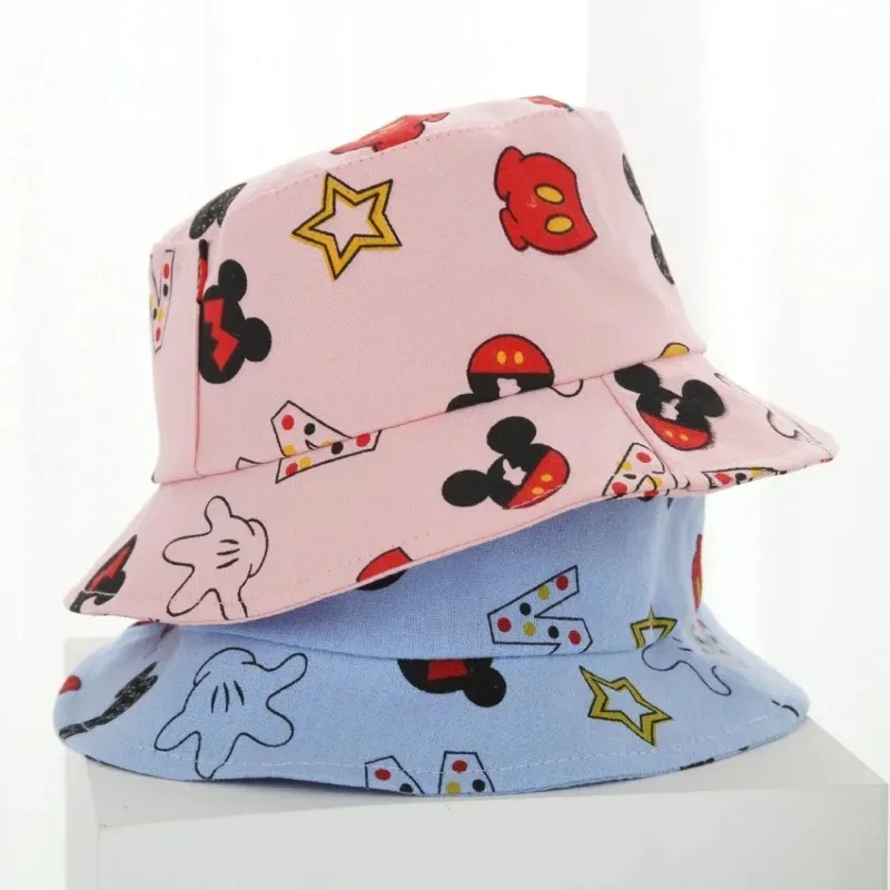 Nieuwe Mickey Minnie Mouse Katoen Opvouwbare Emmer Hoed Unisex Outdoor Zonnebrandcrème Hoed Jongens Meisjes Kinderhoed Voor Kinderen Gift