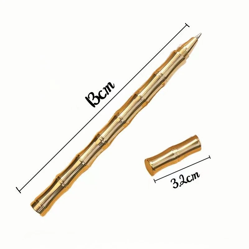 

Роскошная бамбуковая латунная шариковая ручка с низкой скидкой, желто-золотистого цвета, 0,5 мм, с черными чернилами, для деловых партнеров, на фестиваль, на день рождения