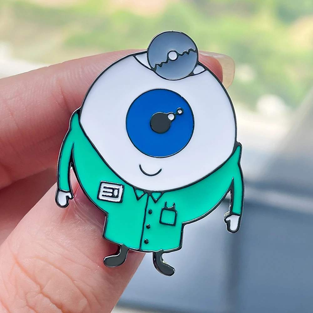 Catuni Funny Eyeball Ophthalmology Medicine Brooch Pin Enamel Creative Lapel Backpack Badge for Ophthalmologist Doctor Nurse