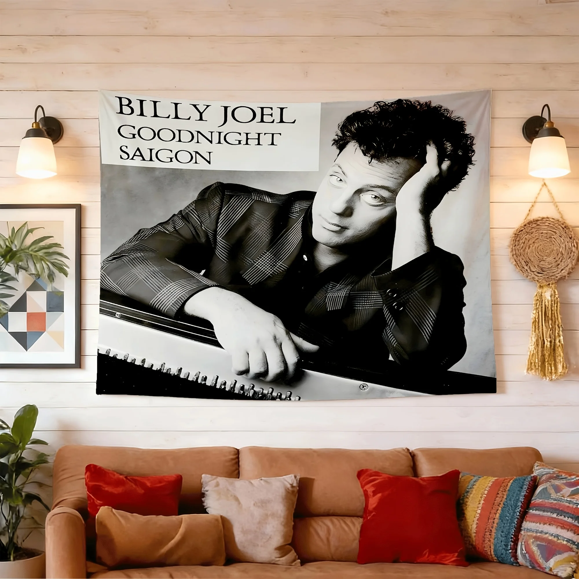 Billy Joel Style Peach Skin Wall Tapestry | Transverse Polyester Velvet for Men'S Bedroom, Dorm or Gaming Room Decoration