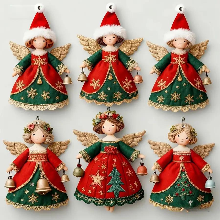 1/5/10/20/50/100pcs Christmas Angel Tree Ornaments, Festive Wall Decor Suitable for Homes, Ideal for Christmas, Perfect for Than