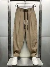 

Ультратонкие хлопковые льняные брюки-карго для мужчин: модные, свободные, плиссированные, дышащие, удобные, летние, новинка