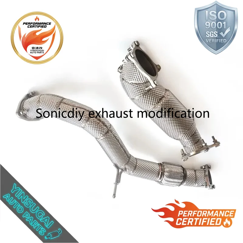 Sonicdiy High Efficiency SS304 Manifold Pipe for BMW 328i 2.5 E90 E92 E93 Racing Performance Exhaust Exterior Upgrade