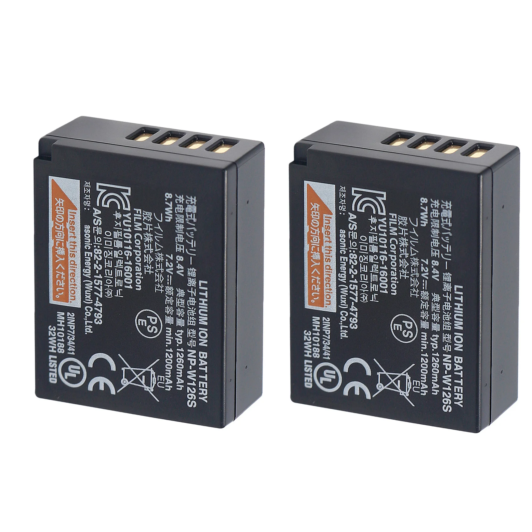 2 PCS NP-W126S NPW126S NP W126S Battery for Fujifilm Fuji X-H1 X-PRO3 X-PRO2 X-T3 X-T2 X-T30 X-T20 X-T200 X-E3 X-E2 X-A5 Camera
