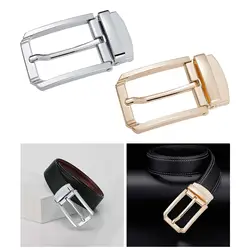 Ceinture en métal pour homme, sangle en cuir, broche rectangulaire, classique et décontractée