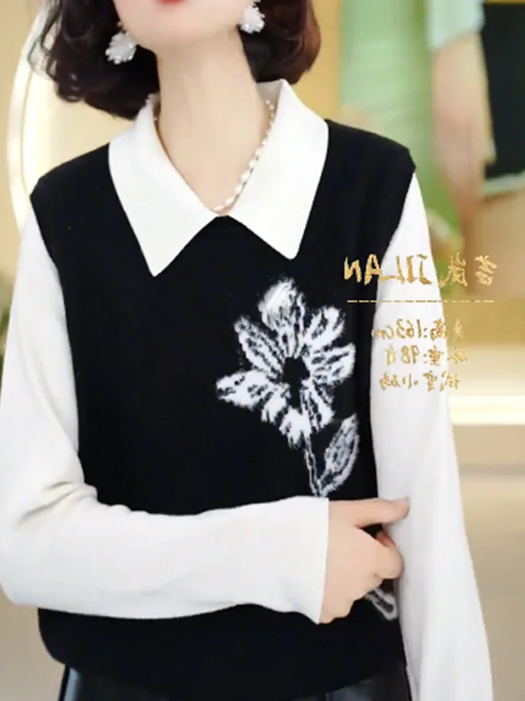 

Ele круглый пуловер Ne, жилет, топ, вязаный шерстяной дизайн, осень-зима, новый Sle Faionable, универсальный...