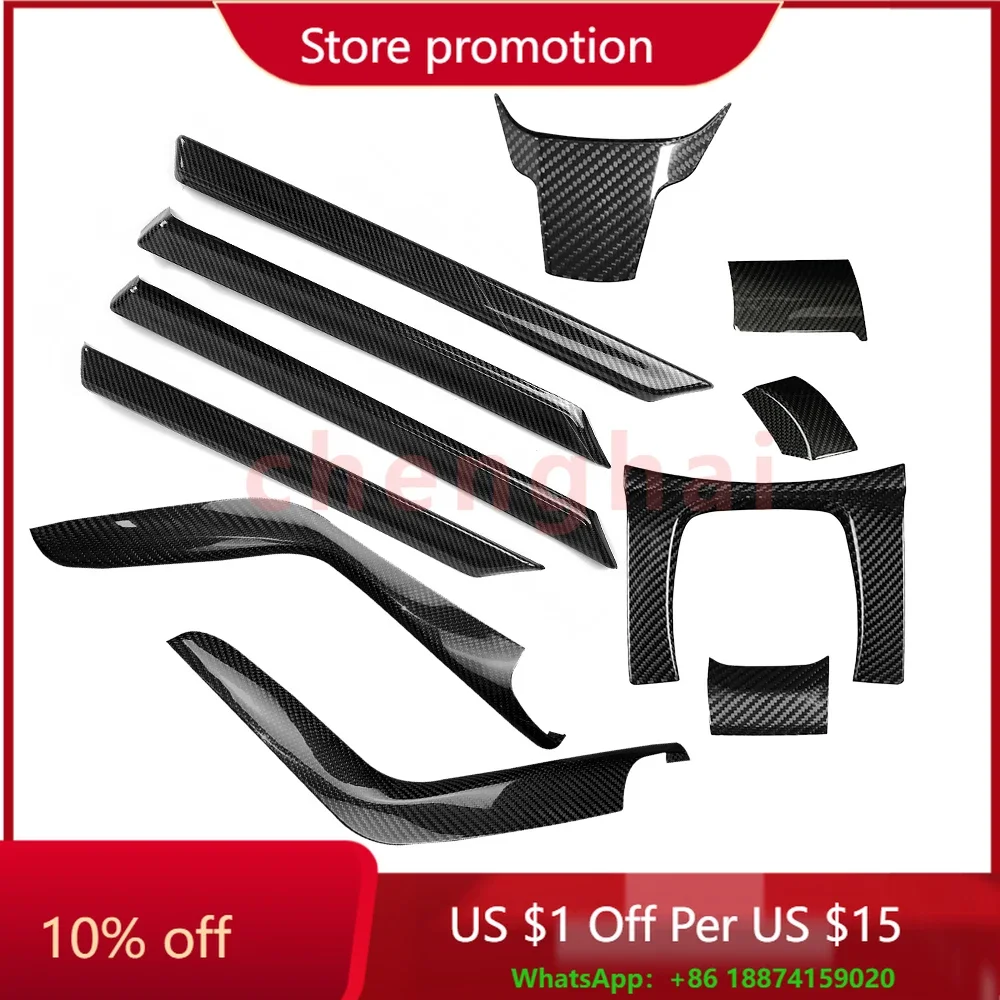 Real Carbon Fiber Center Console Dashboard Cover Car Accessories Interior Trim Kits For Honda Civic 10th Gen 2016 2017 2018