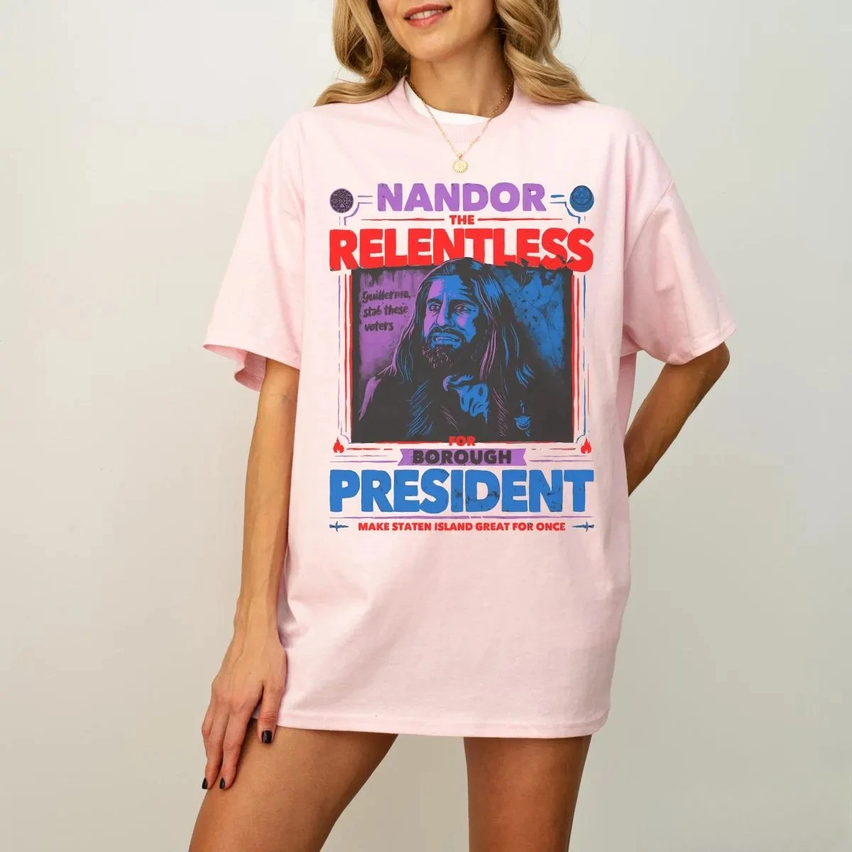 Nandor The Relentless T-Shirt Funny What We Do In The Shadows Tee Summer Men's and Women's Loose and Breathable T-shirt Top