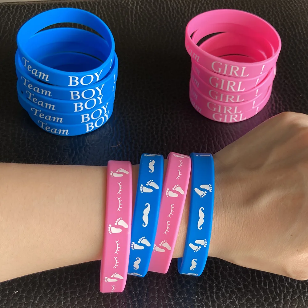 الجنس تكشف عن لوازم الحفلات ، صبي أو فتاة الأفكار ، شارة دبوس ، زر دبوس ، سيليكون سوار ، صور الدعامة ، الوردي والأزرق الألعاب ، استحمام الطفل #3