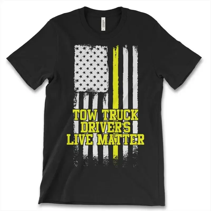 American Flag Tow Truck Drivers Live Matter New Men's T Shirt United States Pride