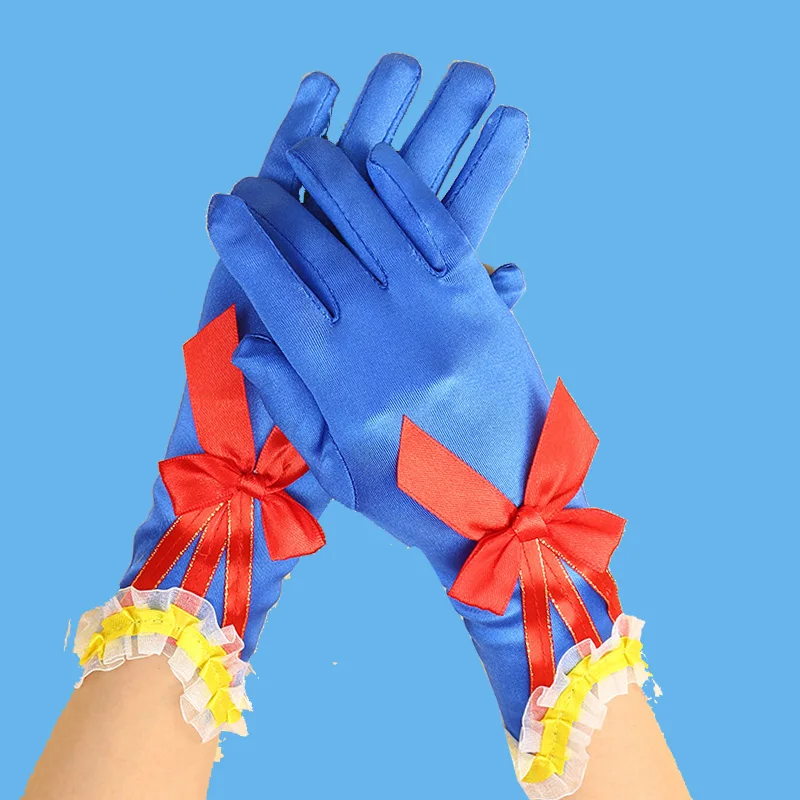 3-13 years old baby blue lace bow children's gloves cosplay princess stage performance accessories long gloves