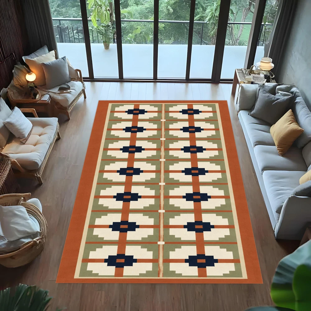 American Ethnic Color Block Geometric print large Rug,living room,bedroom,dining room Entry Door Mat,Washable Rug,Souvenir