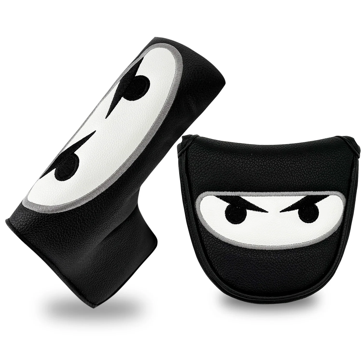 Golf Club Headcover Set Black Cover Fairway Golf Headcover Hybrid Blade Putter Mallet Putter Covers