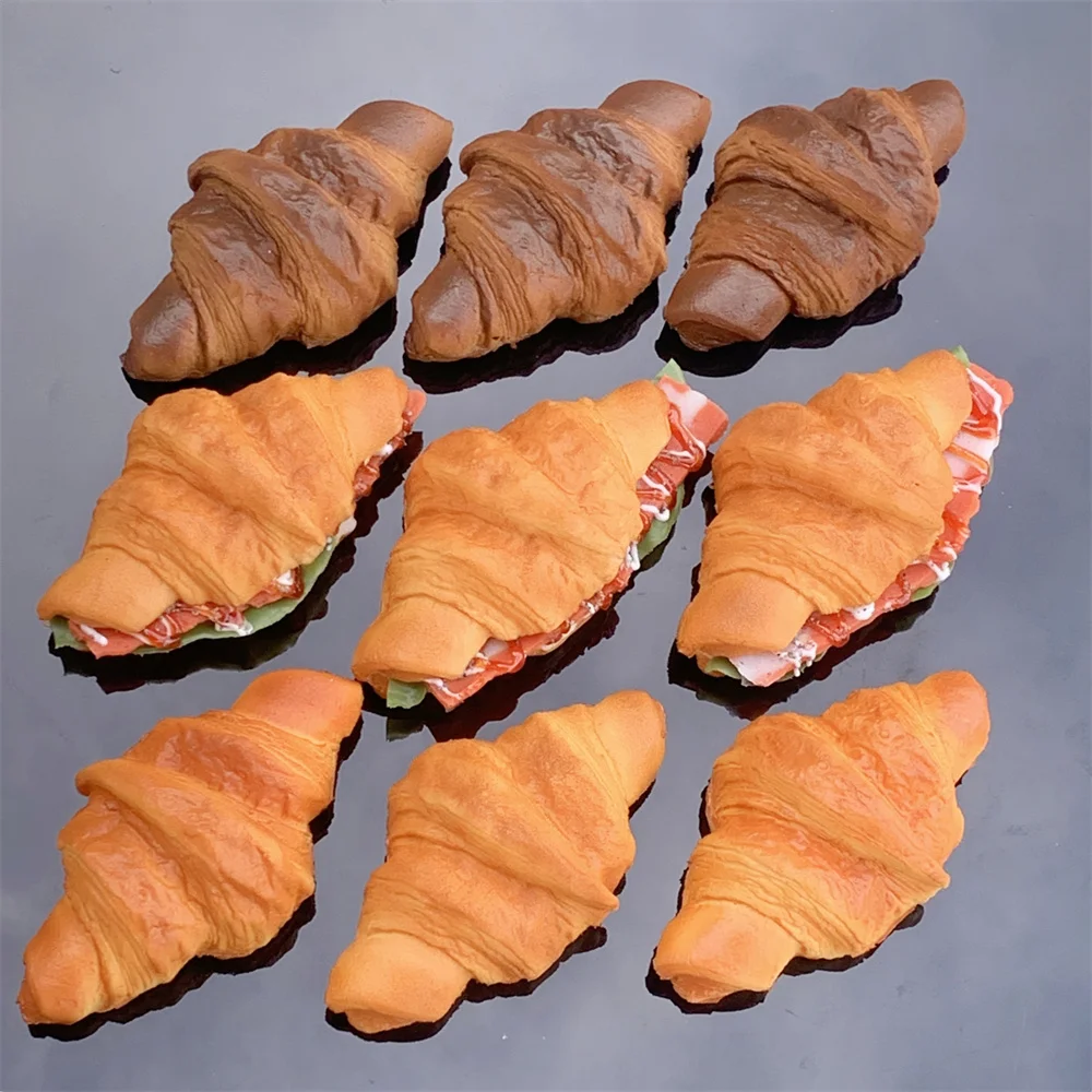 Croissant Lovers Bakery Fresh Snack Props Moon Shape Dough Butter Flour Sugar Fake Food Yeast House Crusty Bake Artificial Model