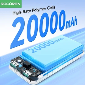 Rocoren 22.5W 20000MAH POWER BANK QC PD 3.0 Quick charge portable PowerBank 10000MAH External Battery for iPhone 16 Pro Xiaomi Mi 8 Main Sales IPhone External Battery - №5