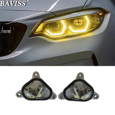 Lemon Yellow Angel Eyes For BMW M2 2 series DRL multicolor LED F22 F23 F87 LCI daytime running lights 63117494851 63117494852