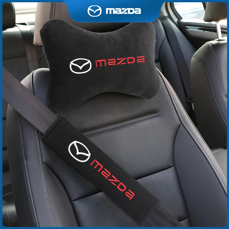 Car Head Neck Rest Pillow Seat Belt Protect Shoulders Pads for Mazda 2 Mazda 3 MS Mazda 6 CX-5 CX5 BT-50 CX-30 AXELA Accessories