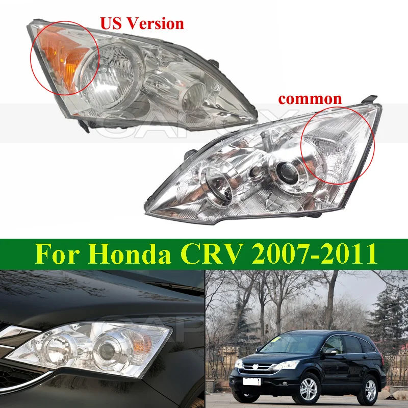 

CAPQX For Honda CRV CR-V RE1 RE2 RE4 2007-2011 US Version Front Bumper Head Light Lamp Auto Light Headlight Headlamp Cover Shell