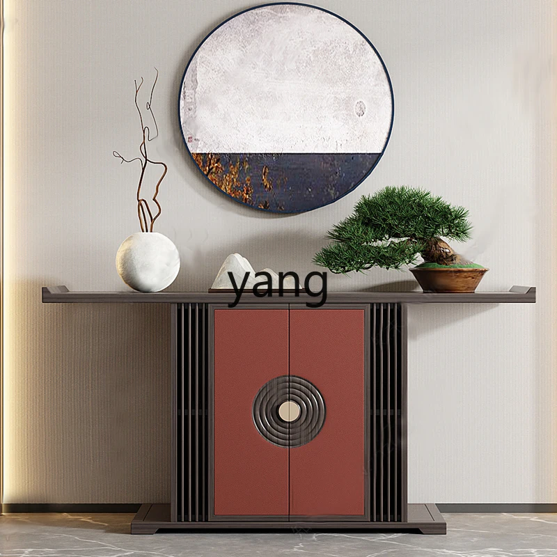 L'm'm Modern New Chinese Retro Red Light Luxury Home Side View Cross-Road Right Door Entrance Cabinet