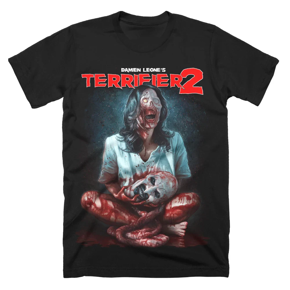 Terrifier T-Shirt Horrorfilm Halloween Merch schwarz T-Shirt Frauen Männer Rundhals ausschnitt Kurzarm Streetwear 3D Kleidung