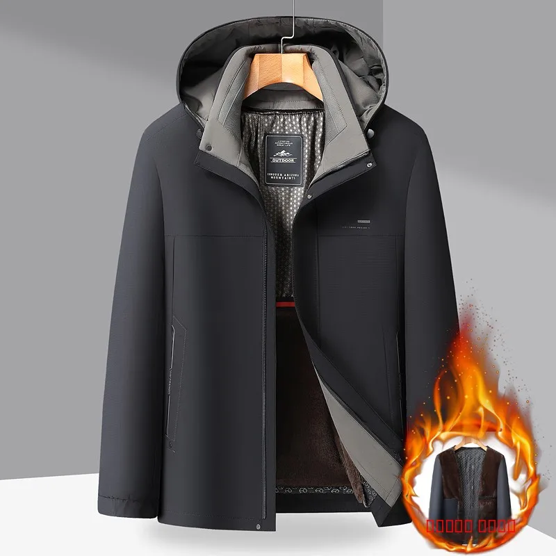 

Extra Large Size Men's Thiened Fce Lined Cotton Jaet Warm Winter Coat Faionable Urban Sle Casual Loose Fit Coat