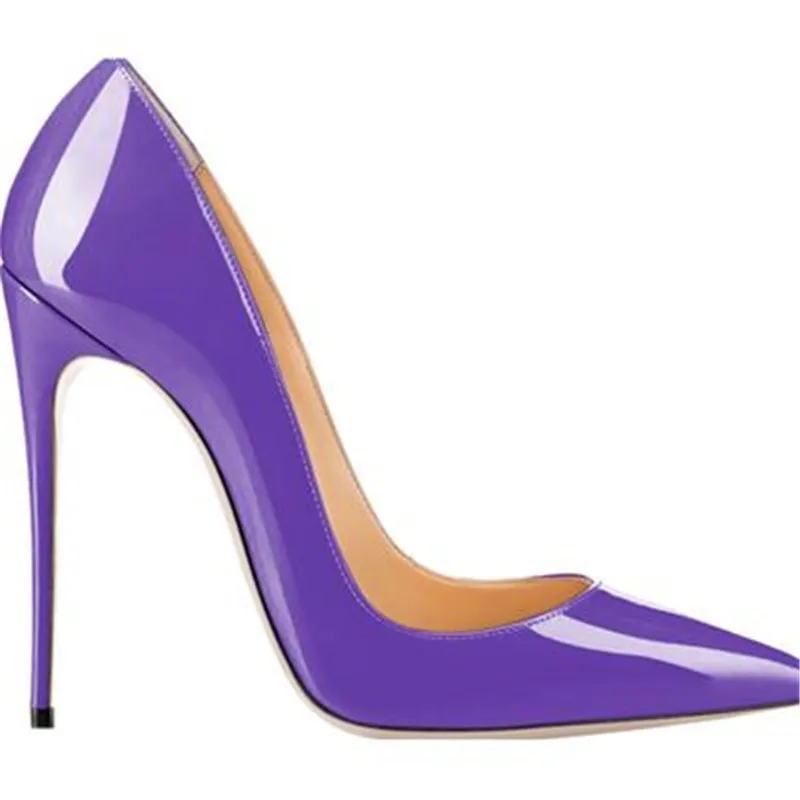 

Sexy Women's Stiletto Pumps For Woman Thin High Heels Pointed Toe Spring Printing Patent Leather Ladies Shoes Large Size 34-46
