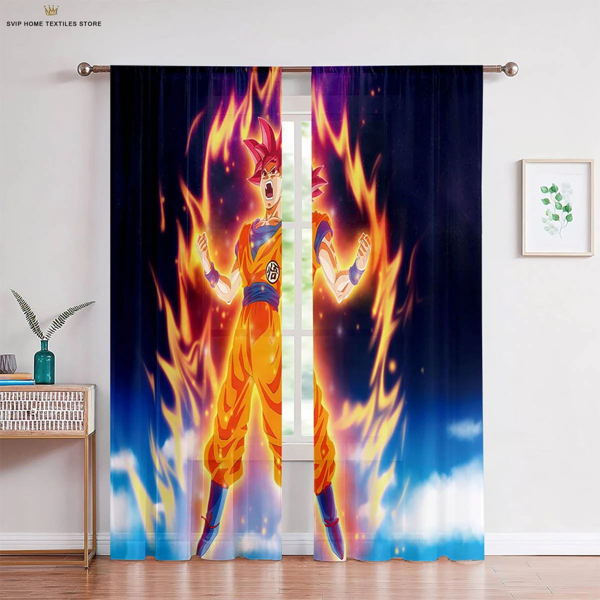 

Cartoon Hot-Blooded Anime Japanese-Style Printed Curtains For Living Room Study Dormitory Children's Room Decorative Curtains