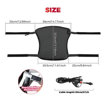 KEMITOUR 12V 摩托車加熱座墊,通用型,適用於 ATV Raptor 700、R1200GS、F800GS、MT07、MT09 等車型,冬季保暖座椅套 6 最佳銷售 機車座墊 - №3