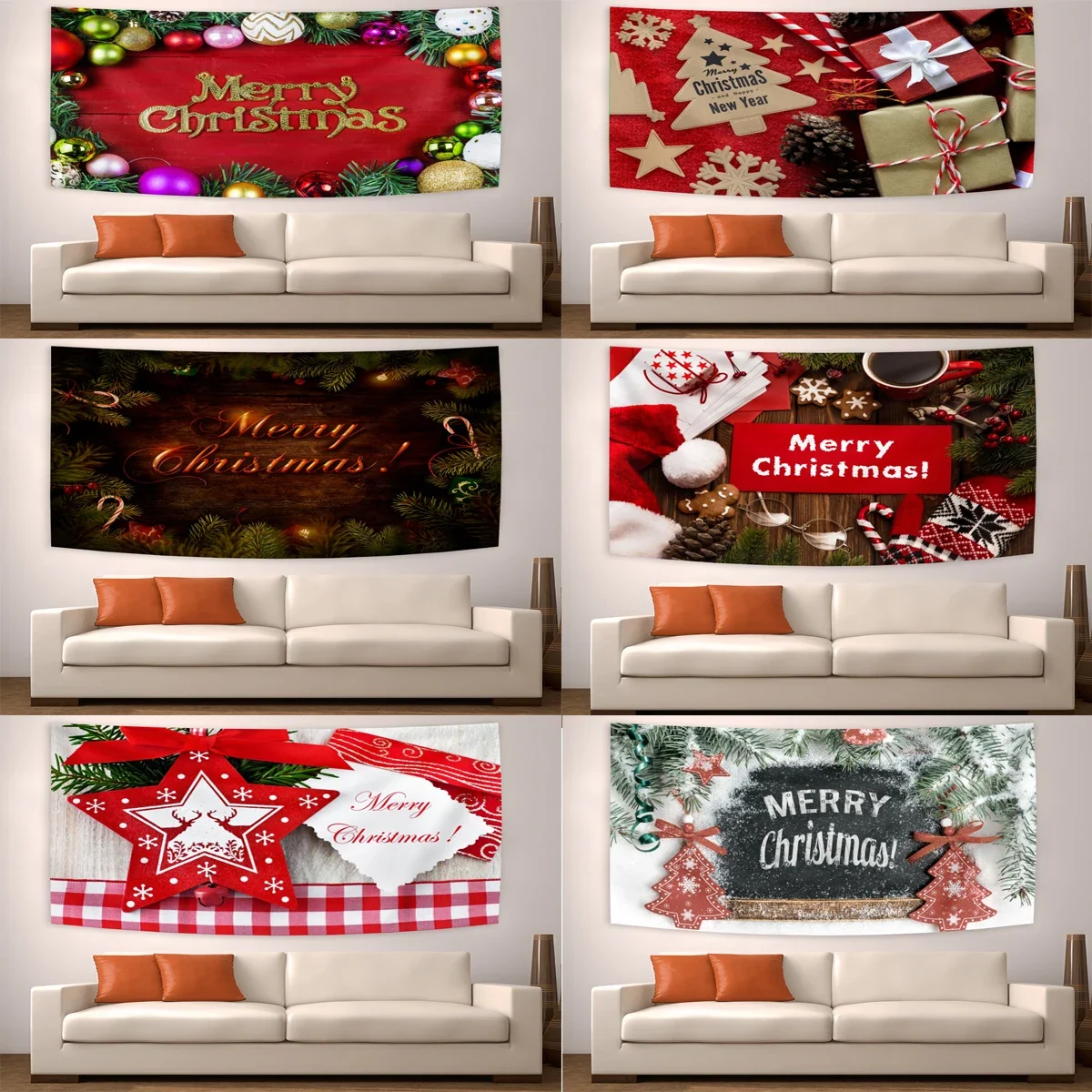 Christmas Decorations Merry Christmas Tapestry  Sign for Wall Home Party Decor Christmas Decorations Indoor Outdoor