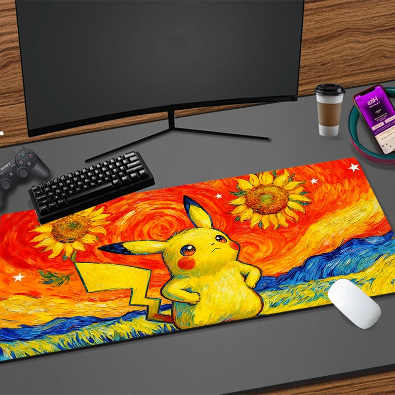 

Big Mouse Pad Pokemon Pikachu Gengar Gamer Keyboard Mousepad Pc Computer rug Desk Mat Gaming Pad Mouse Mats For CS GO LOL