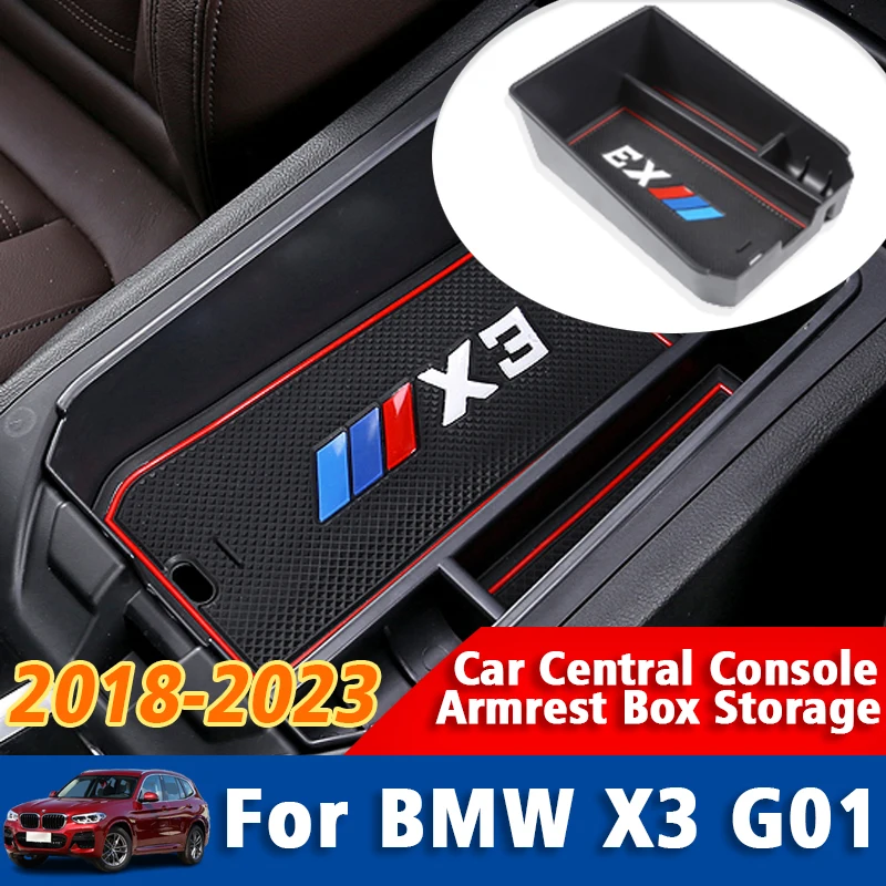 

Car Central Armrest Storage Box For BMW X3 G01 2018 2019 2020 2021-2023 Stowing Tidying Storage Tray Car Interior Accessories