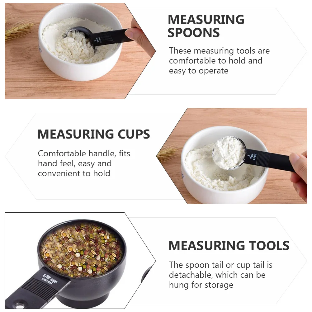 

10Pcs Measuring Spoons Set ABS Comfortable H Kitchen Accessories Baking Tools Milk Cup Storage Solution Measuring CupsSpoons