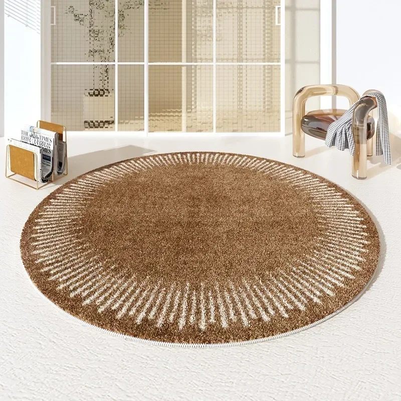 

Living Room Carpet Fashion Retro Bedroom Bedside Round Soft Plush Rugs Modern Minimalism Cloakroom Coffee Table Mats Alfombra