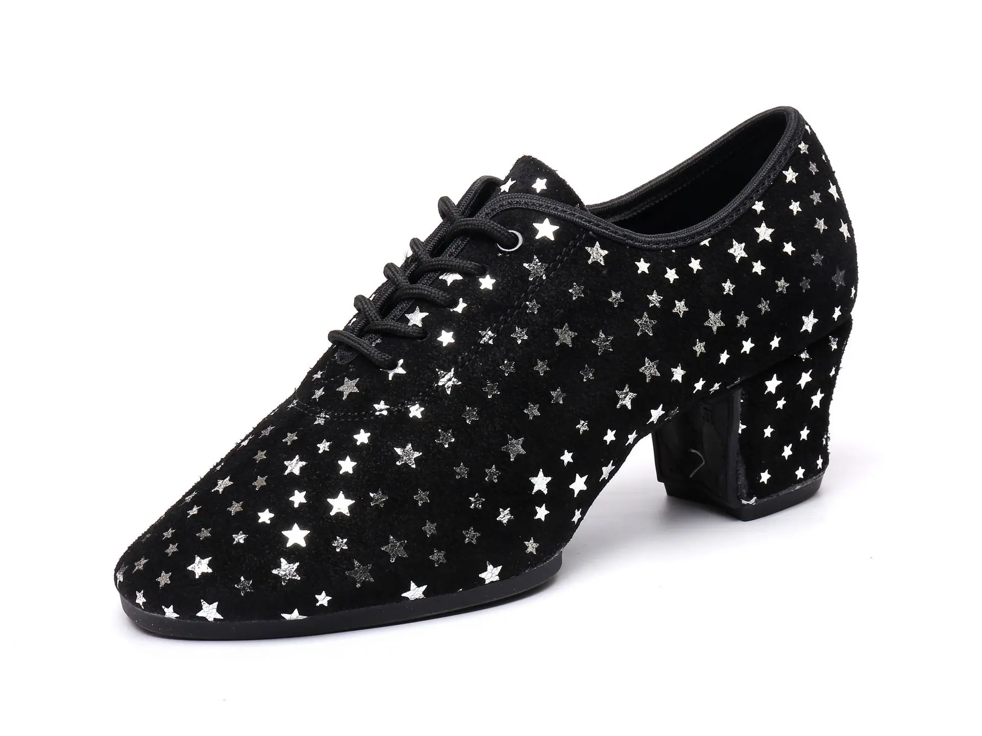 Middle Heel Women Teacher Latin Suede Square Stars Women's Ballroom Soft Sole Tango Jazz Salsa Dance Shoes