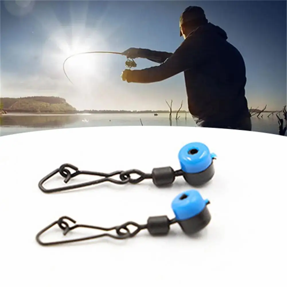 10/30Pcs Blue Fishing Line to Hook Swivels Shank Clip Connector Fishing Float Bobbers Stops Space Beans Fishing Tackle Supplies