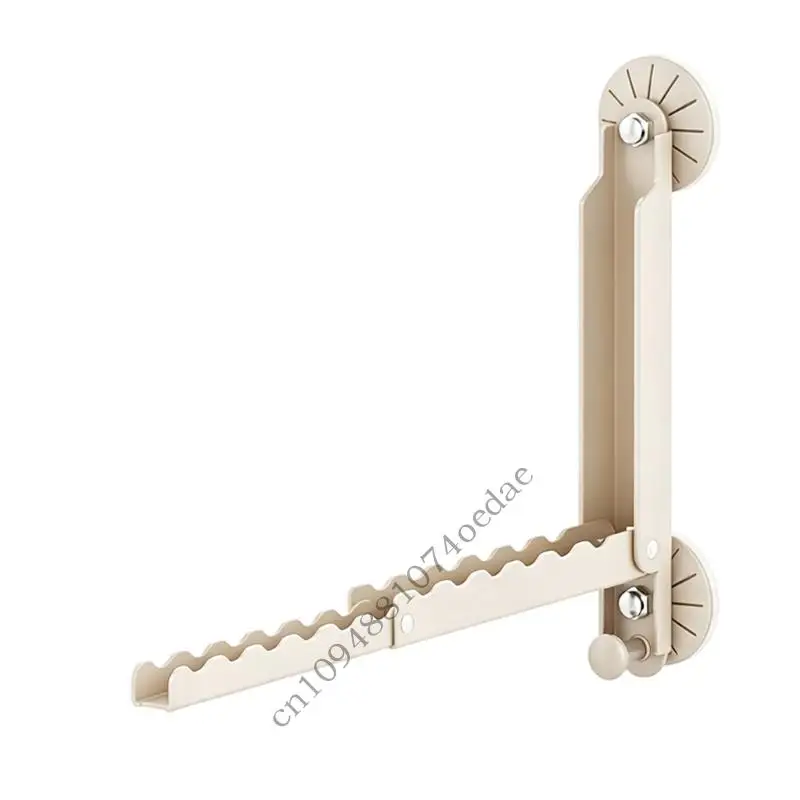 Hanging Clothes Rack No Drill Laundry Drying Rack Suction Cup Folding Clothes Hanger For Metal Wall Camping Trailer Boat Travel