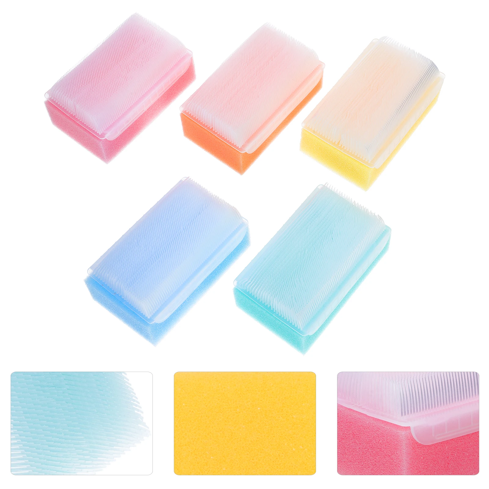 

5pcs Tactile Training Sponge Brush Baby Bath Accessories Soft Scalp Brushes Hair Scrub Cleaning Tools Sensory Development