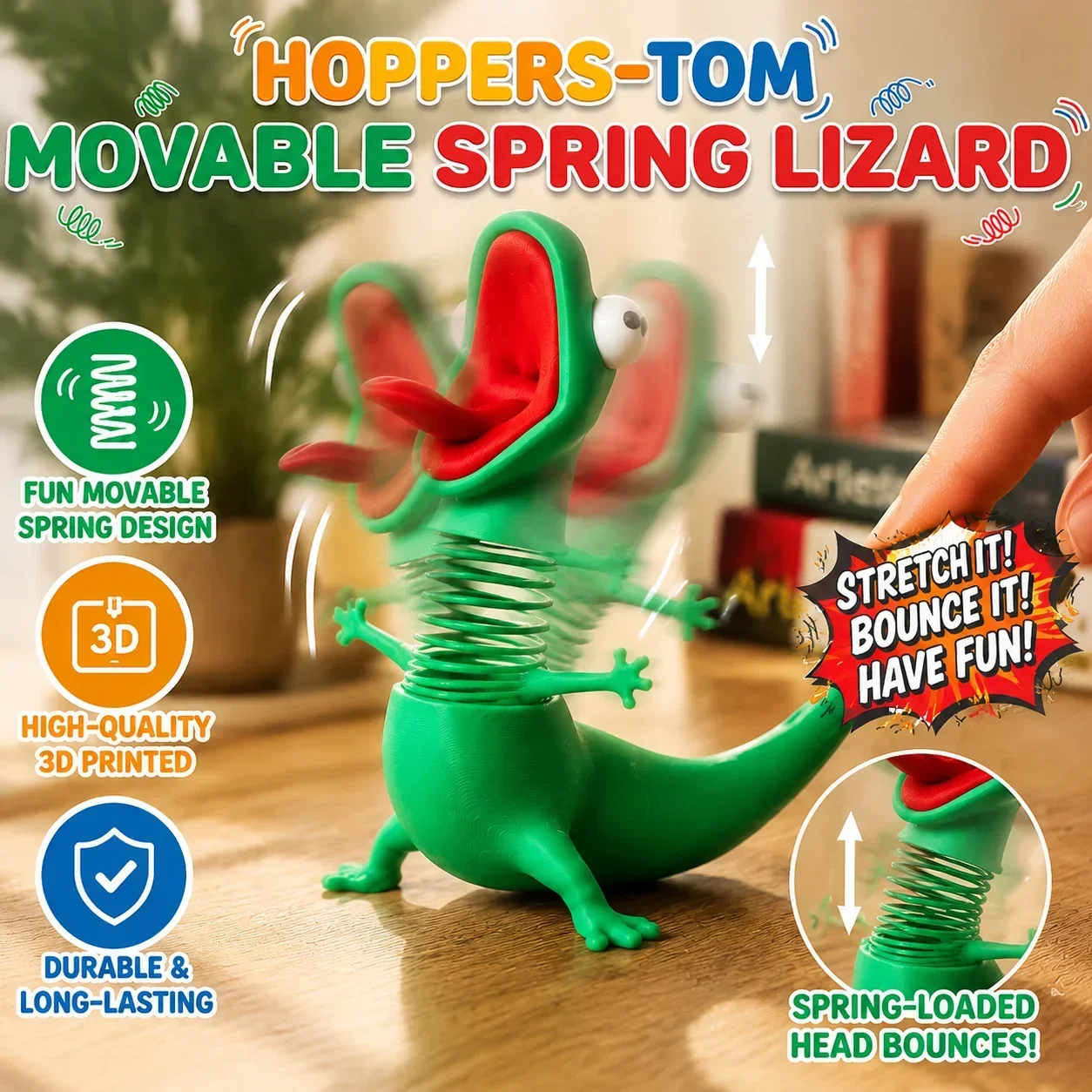 Animated Movie 3D Printed Spring Action Figure Toy Internet Celebrity Desktop Decoration Gift Collectible Movable Spring Doll