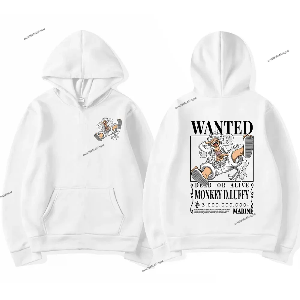 New Anime Gear 5 Luffy Graphic Print Zipper Hoodies Harajuku Clothing Hoodie Men Women Plus Size Sweatshirt Streetwear