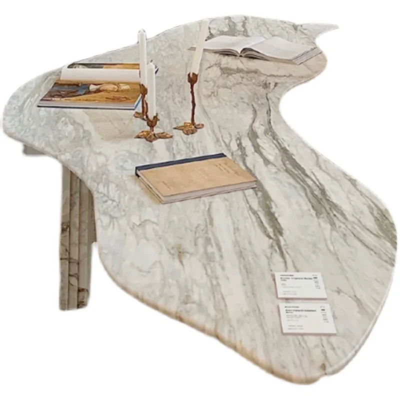 S@ Luxury White Serpentine Table Banquet Hall Wedding Rectangular Marble Dining Table 8 Seater