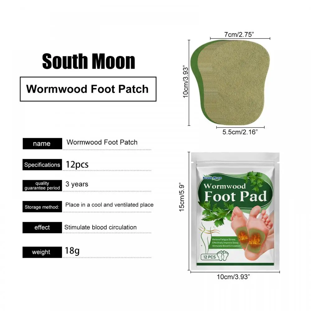 12/24/36/48Pcs Wormwood Foot Patch Natural Plant Detox Foot Sticker Relieve Stress Help Sleeping Lose Weight Healthcare Foot Pad