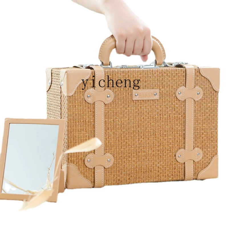 

YY Vintage Weave Cosmetic Bag Multi-Function Portable Cosmetic Storage Box