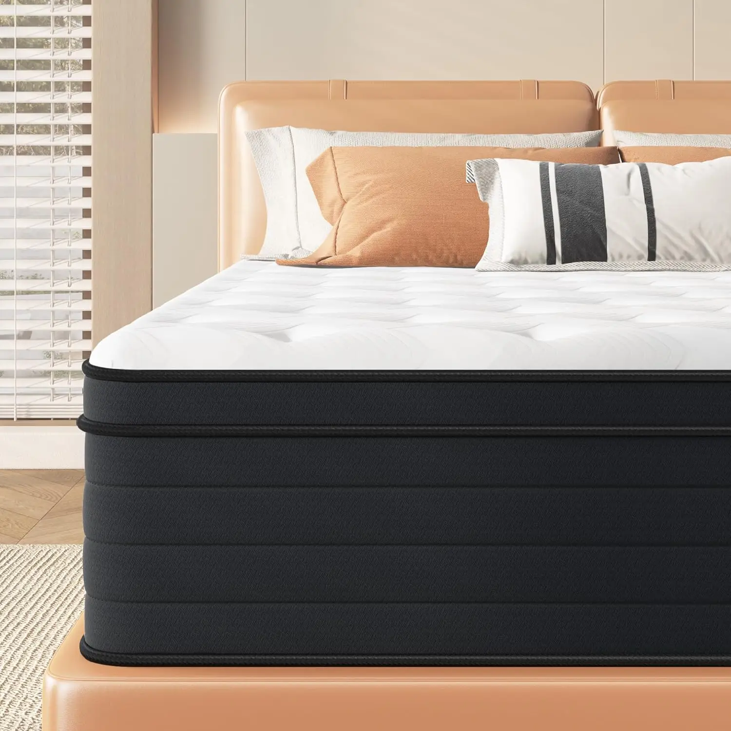 Doppelmatratze, 10-Zoll-Hybridmatratze in Doppelgröße, mittelfeste Matratze mit Memory-Schaum und Taschenfedern