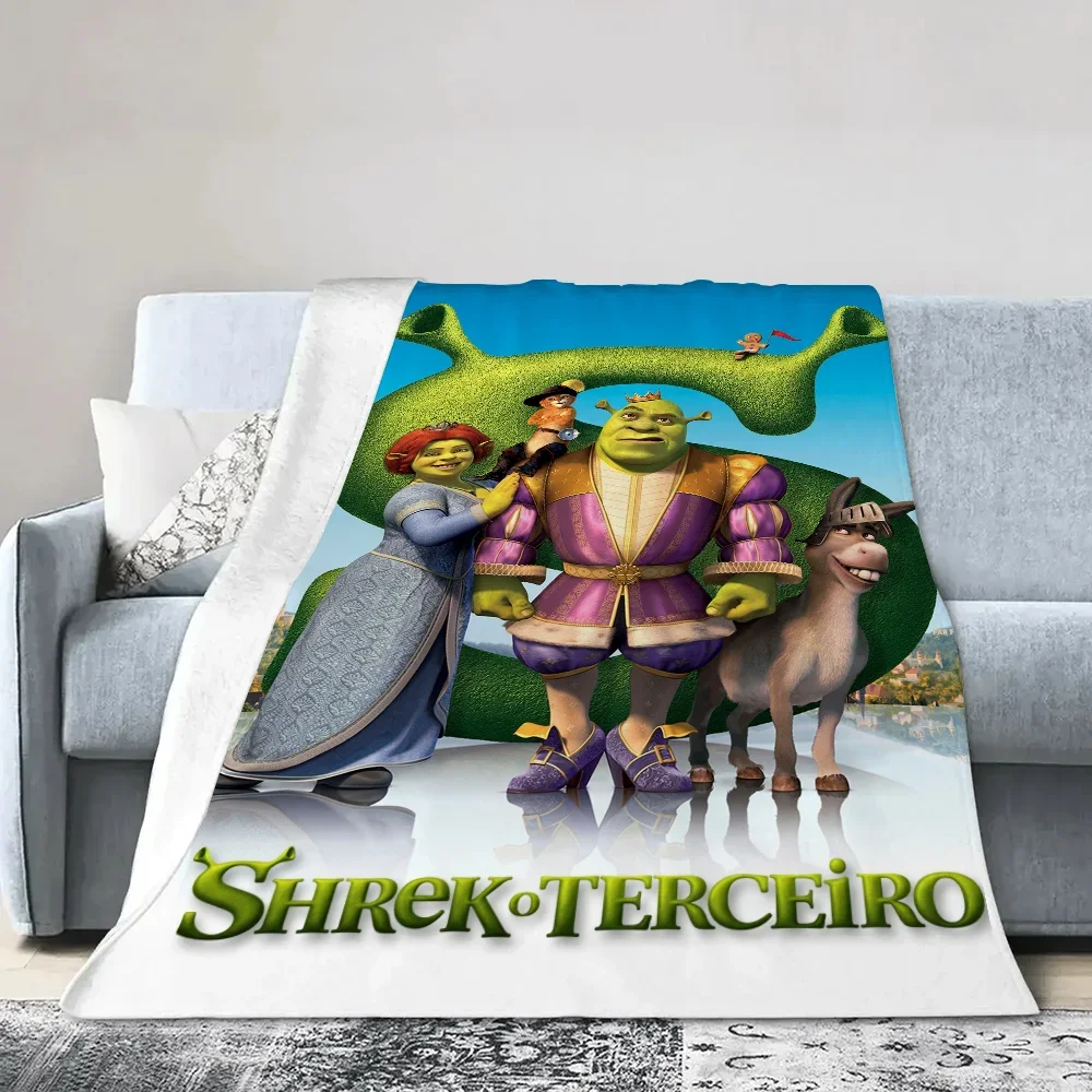 Shreks Home and Decoration Oversized Blanket Throw Custom Blankets Characters Knitted Plaid Luxury Bedding Beach Towel Knee Nap