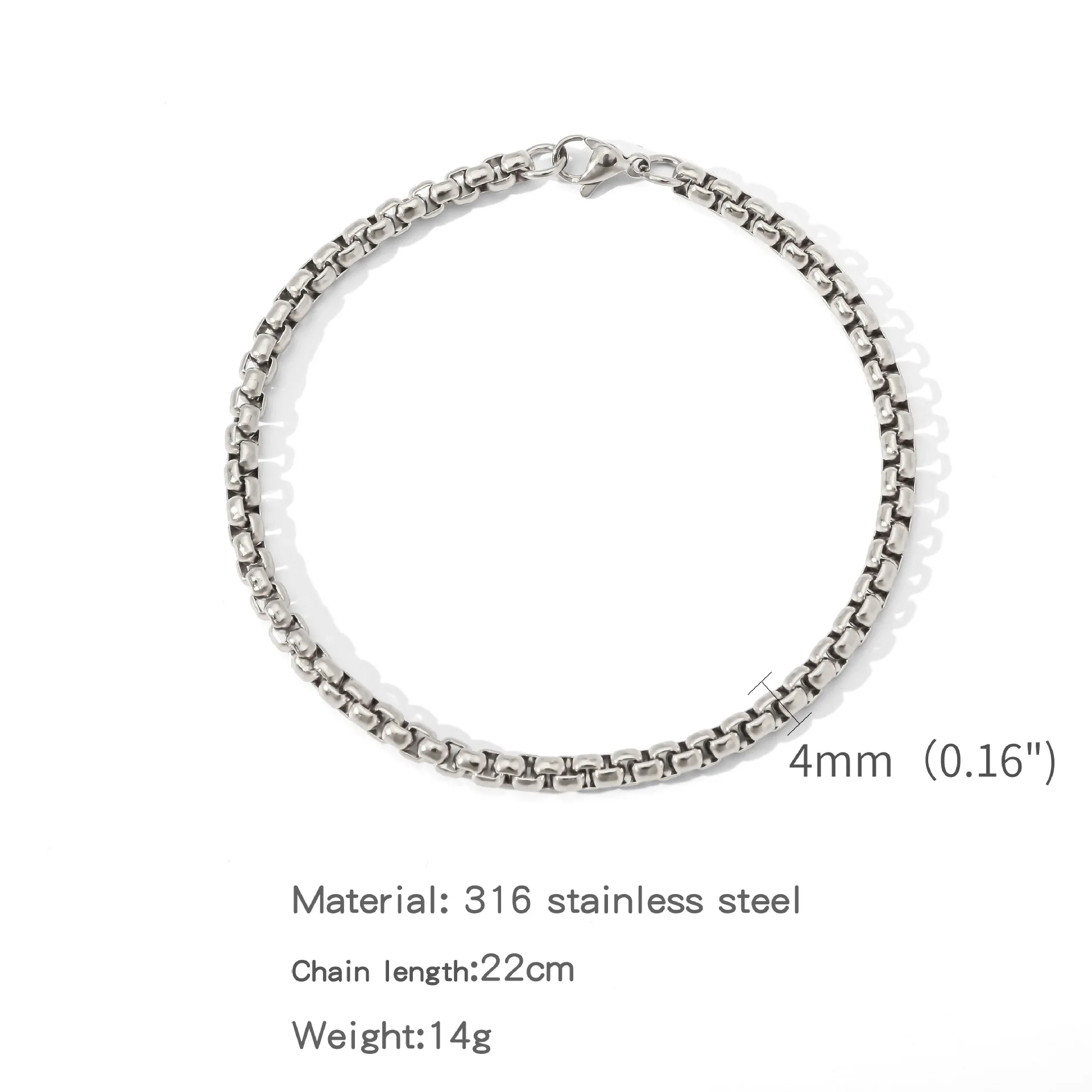 Edelstahl Quadratische Kugelketten-Armband für Männer Titanstahl-Schmuck Hip-Hop-Armband für Frauen Modetrend-Accessoires Geschenk – Detail 10