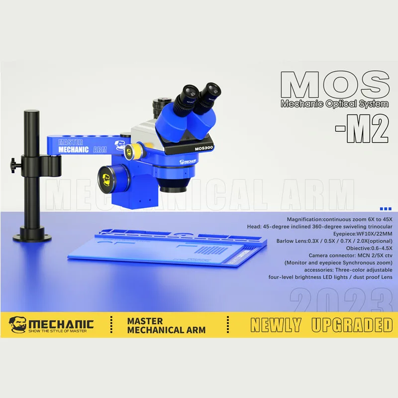 MECHANIC M2 M3 Microscope Swing Arm Universal Metal Bracket Aluminum Alloy Telescopic Bracket 360° Rotation Adjustment