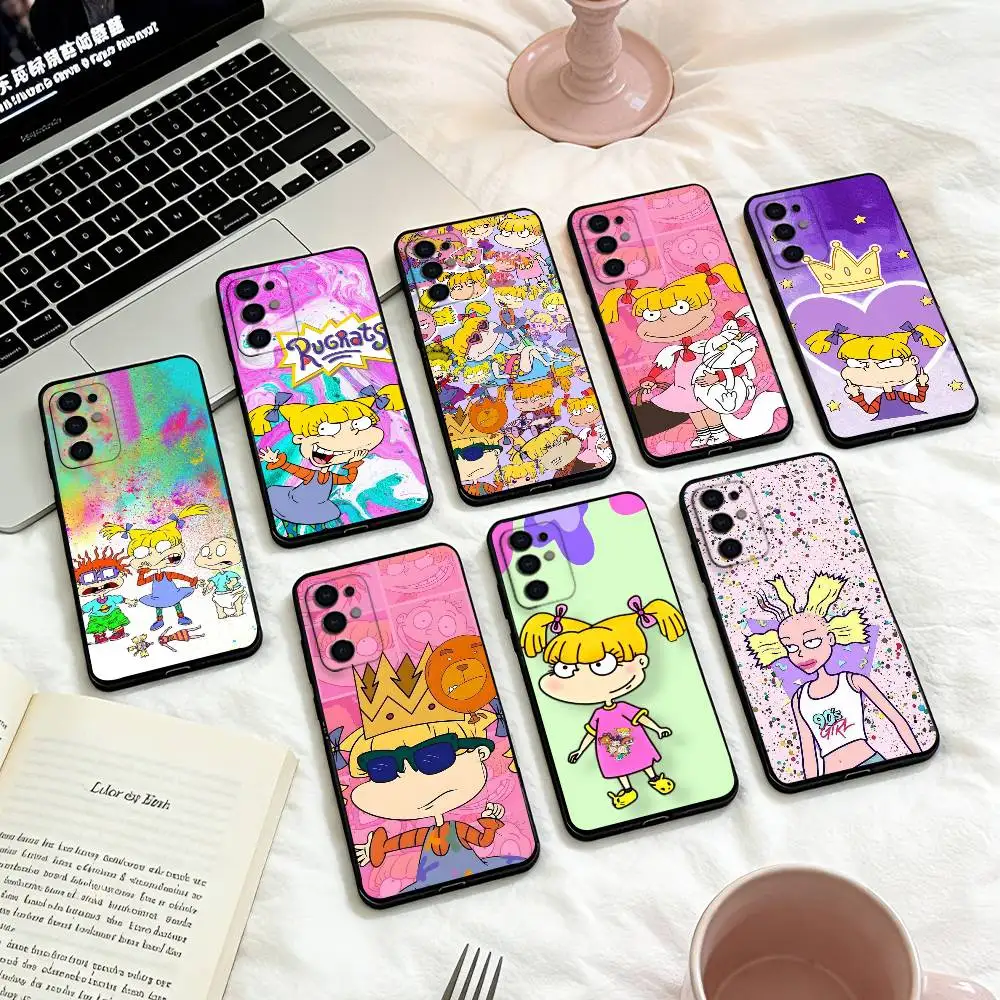 R-Rugrat C-Chuckie Angelica    Phone Case For Samsung S 25,24,23,22,30,21,10,9,Ultra,Plus,Lite,FE,4,5 G Soft Black Case