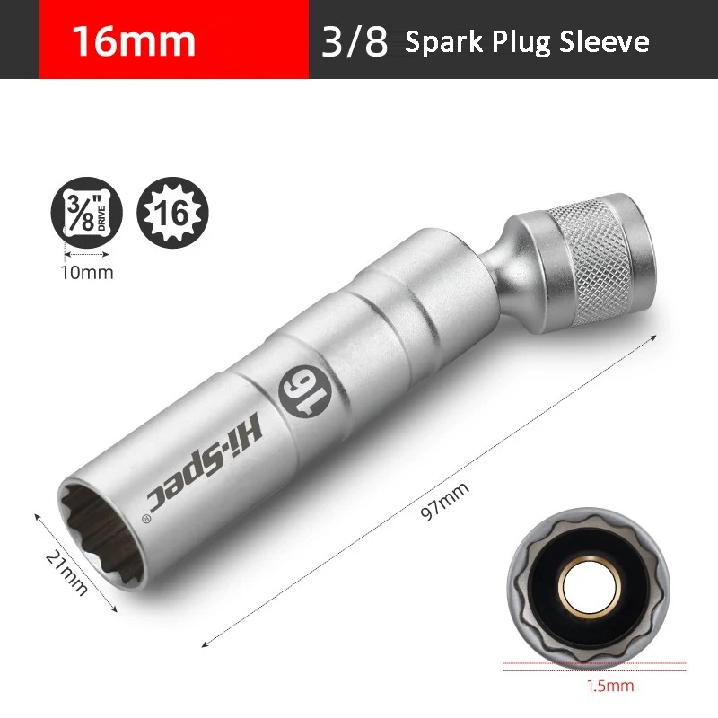 Hi-Spec Magnetische Universele Bougie Dopsleutel 14/16mm Installeren Vervangen Auto Reparatie Kit Bougie verwijderen Voor Auto Reparatie