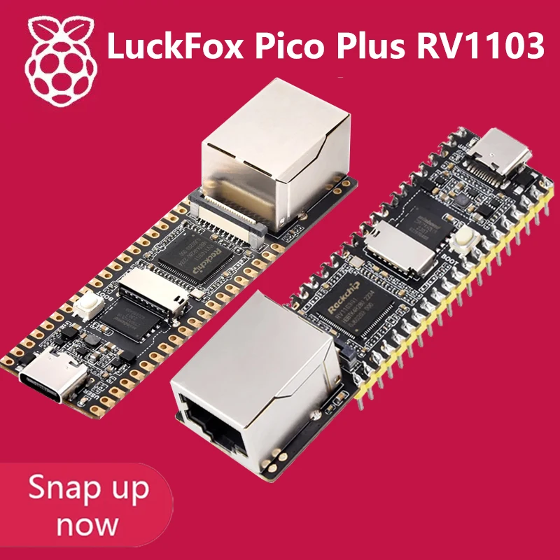 

LuckFox Pico Plus RV1103 Linux Micro Dev Board, интегрирует ARM Cortex-A7/RISC-V MCU/NPU/ISP, опция контактного разъема